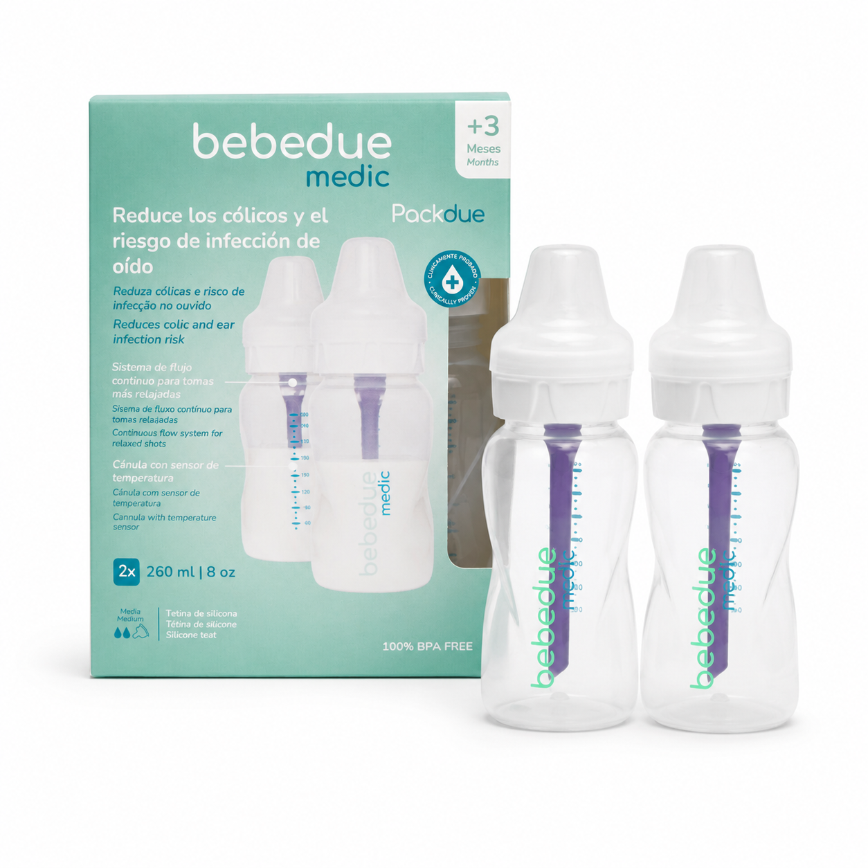 Pack 2 Biberones Anticólicos Bebedue Medic