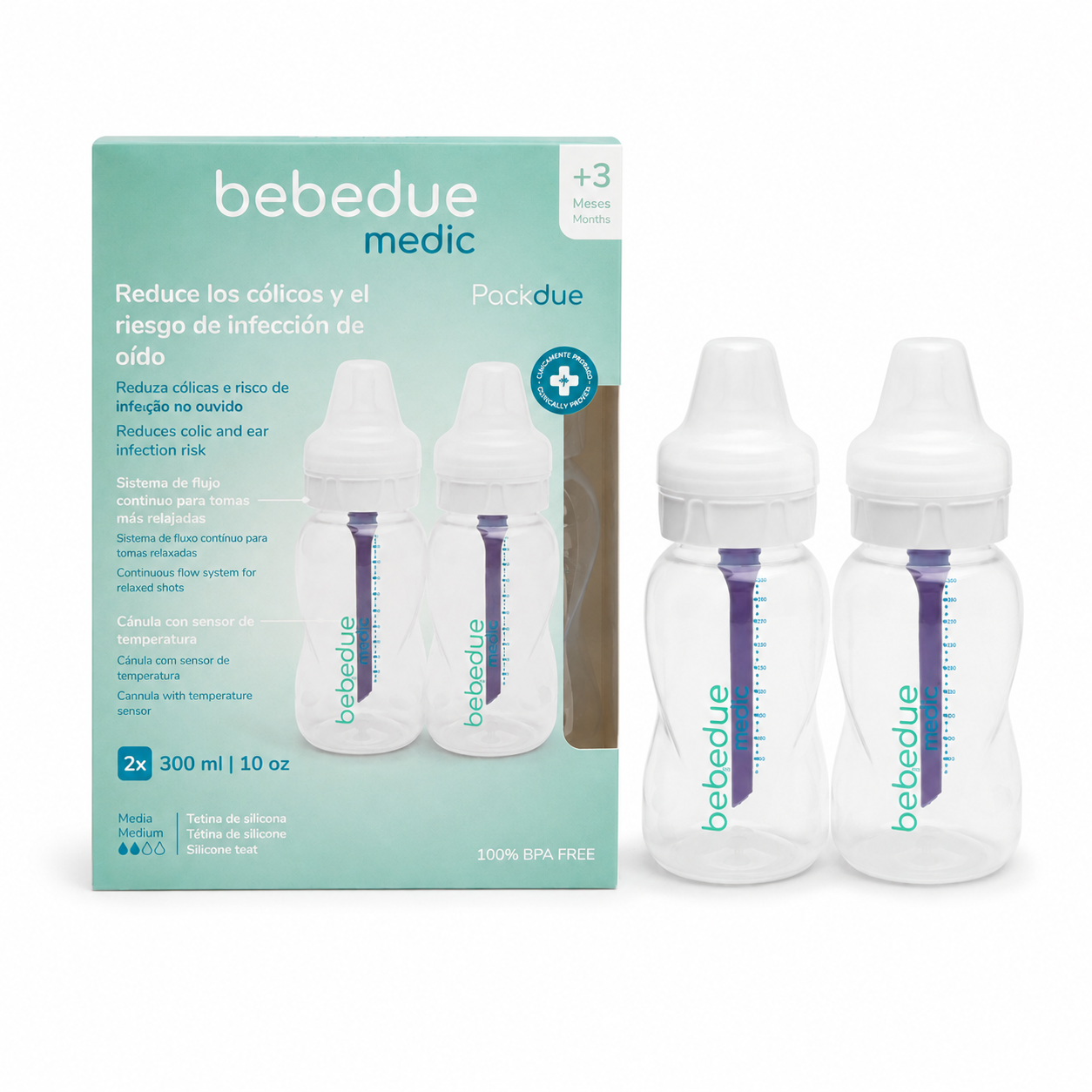 Pack 2 Biberones Anticólicos Bebedue Medic